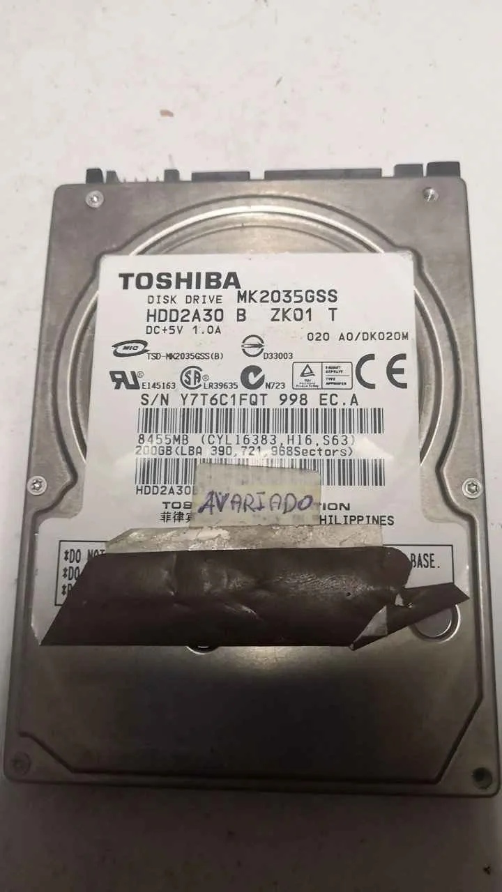Toshiba MK2035GSS S/N Y7T6C1FQT998