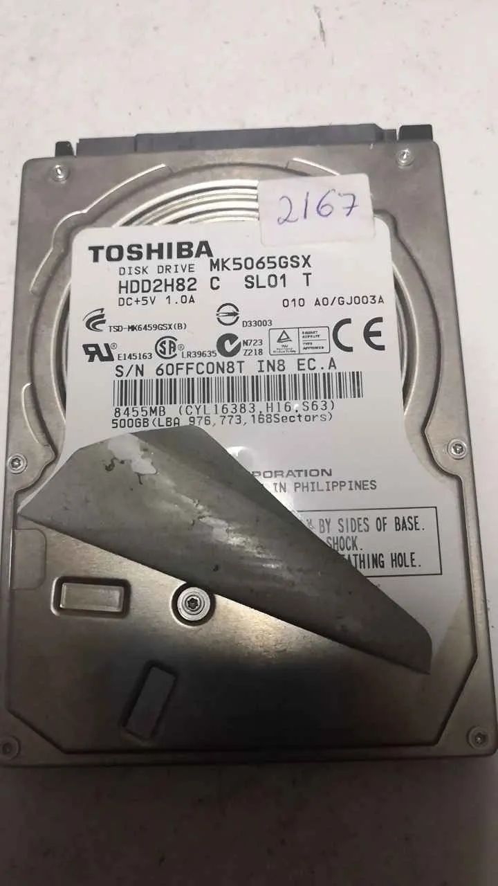 Toshiba MK5065GSX S/N 60FFC0N8TIN8