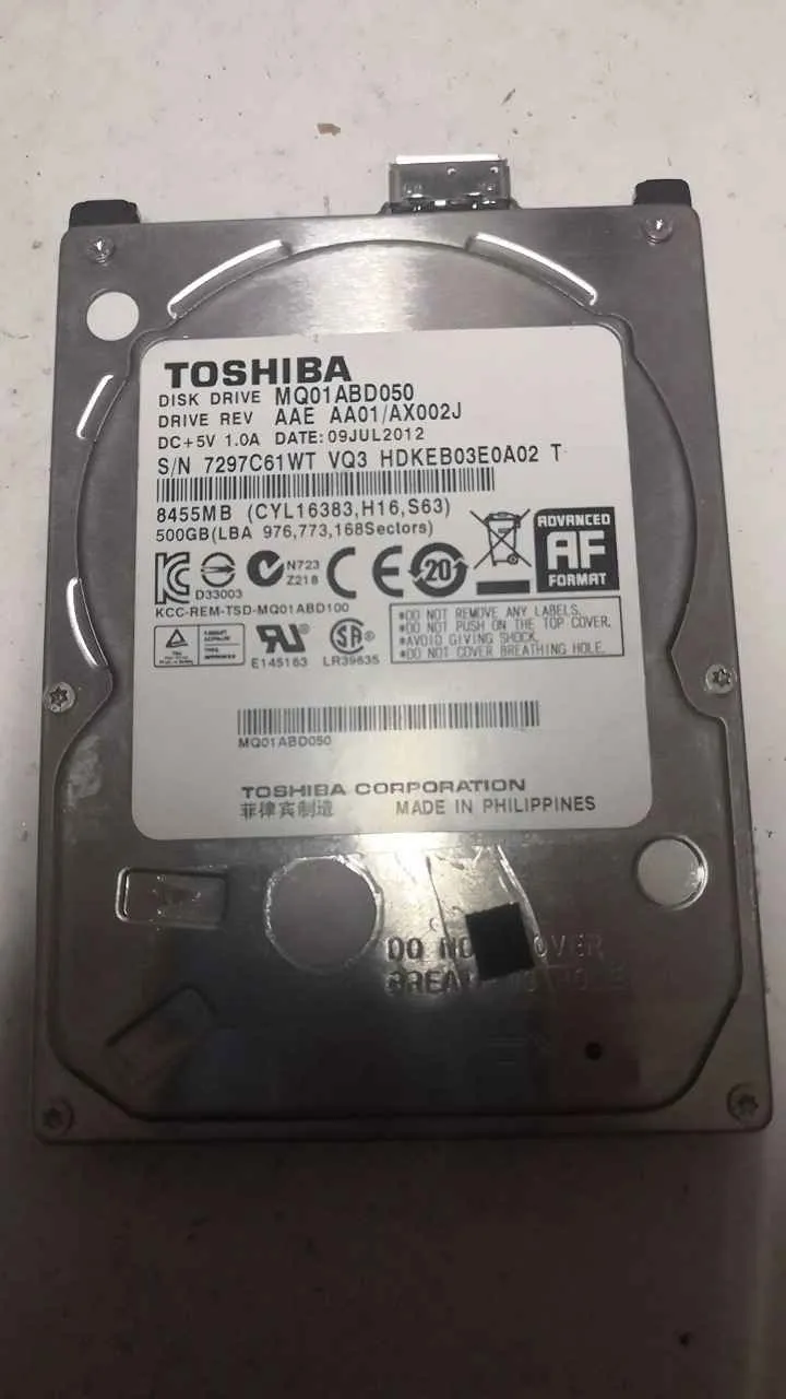 Toshiba MQ01ABD050 S/N 7297C61WTVQ3