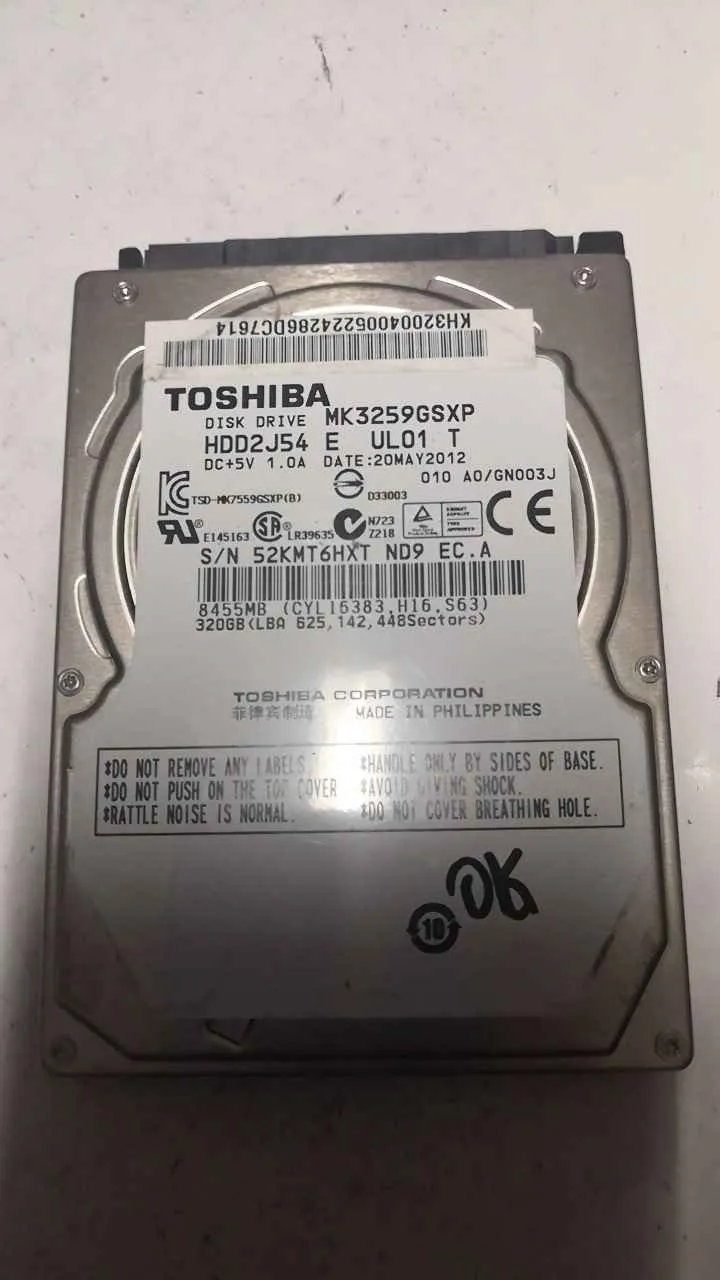 Toshiba MK3259GSXP S/N 52KMT6HXTND9