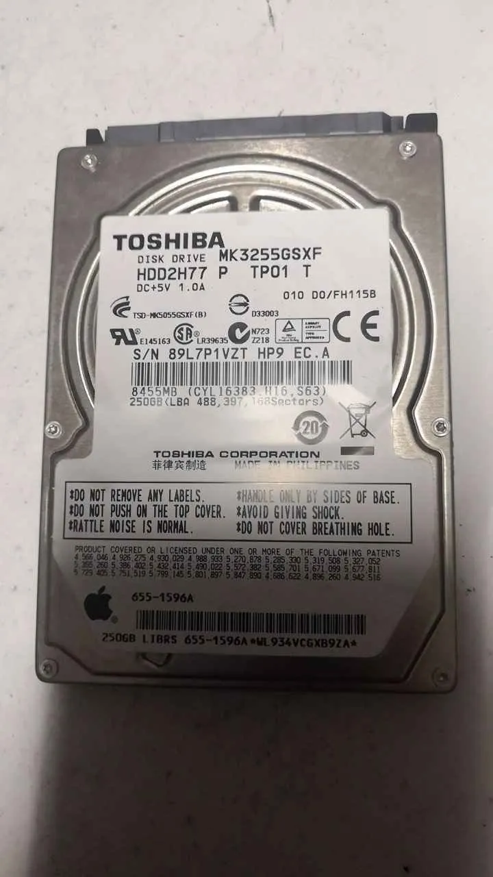 Toshiba MK3255GSXF S/N 89L7P1VZTHP9