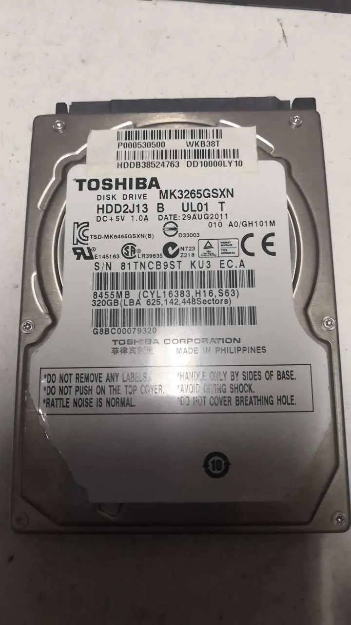 Toshiba MK3265GSXN S/N 81TNCB9STKU3