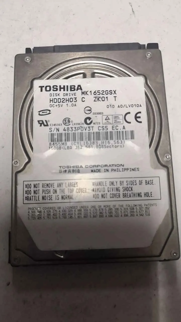 Toshiba MK1652GSX S/N 4833P0V3TCS5