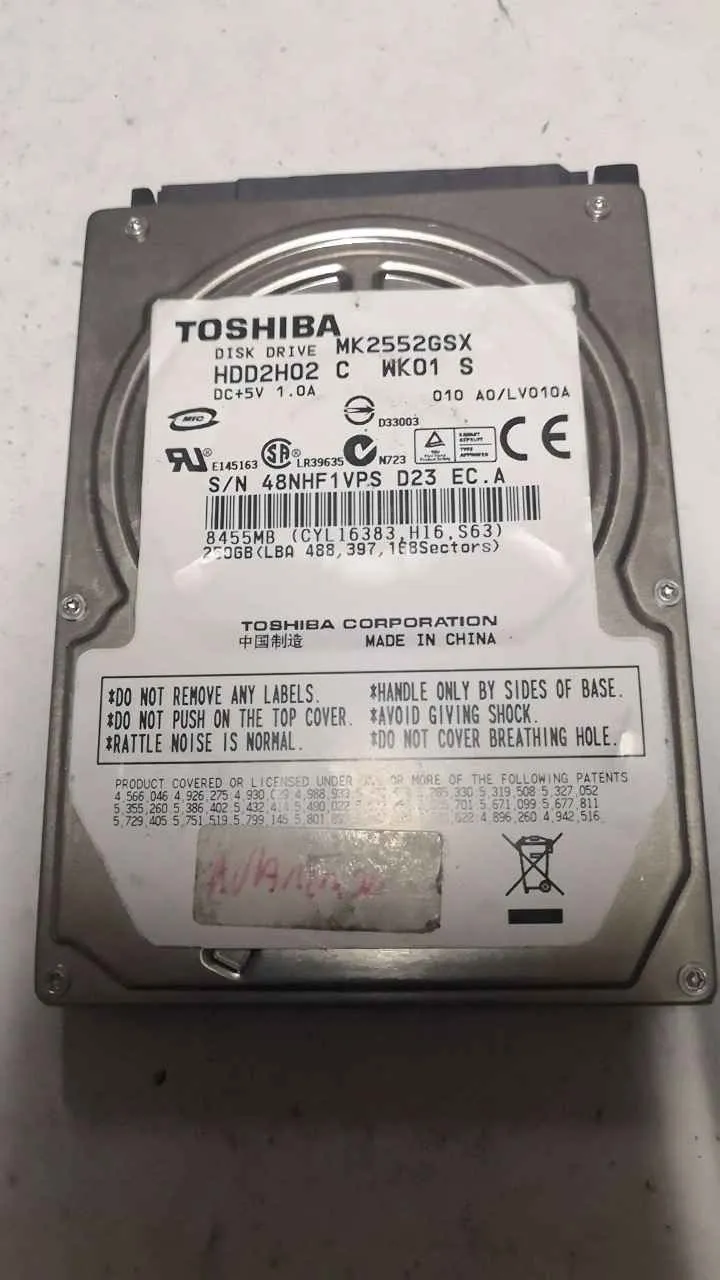 Toshiba MK2552GSX S/N 48NHF1VPSD23