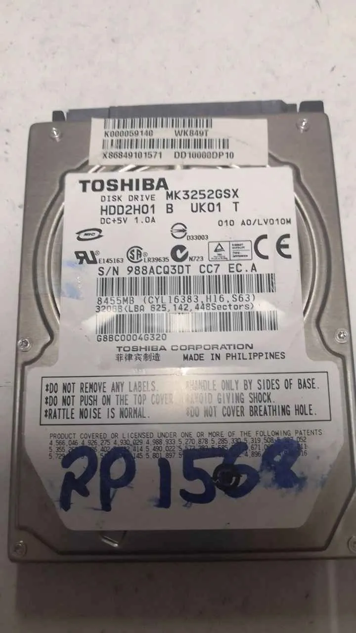 Toshiba MK3252GSX S/N 988ACQ3DTCC7