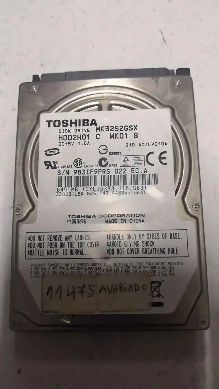 Toshiba MK3252GSX S/N 983IF9PRSD22