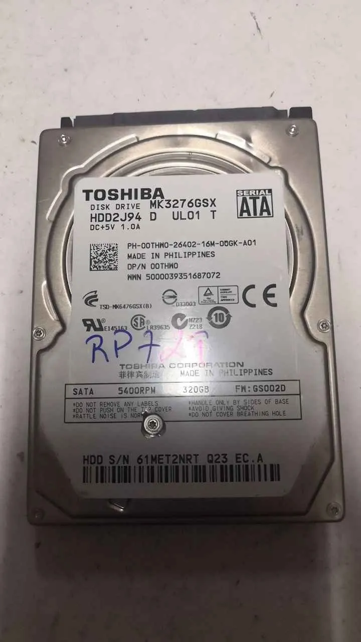 Toshiba MK3276GSX S/N 61MET2NRTQ23