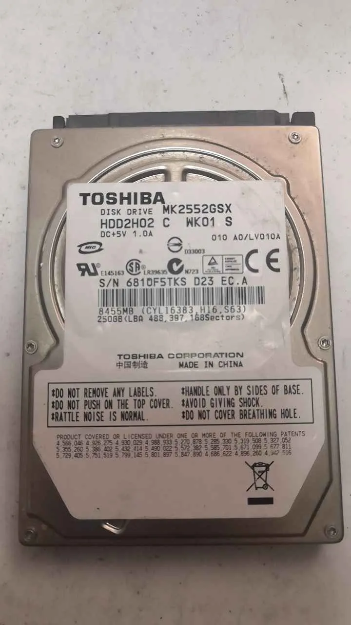 Toshiba MK2552GSX S/N 681OF5TKSD23