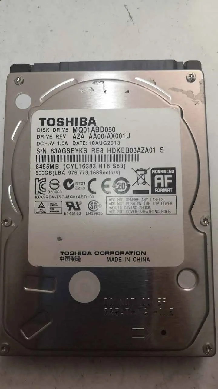 Toshiba MQ01ABD050 S/N 83AGSEYKSRE8