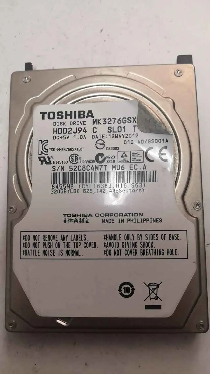Toshiba MK3276GSX S/N 52C8C4W7TMU6