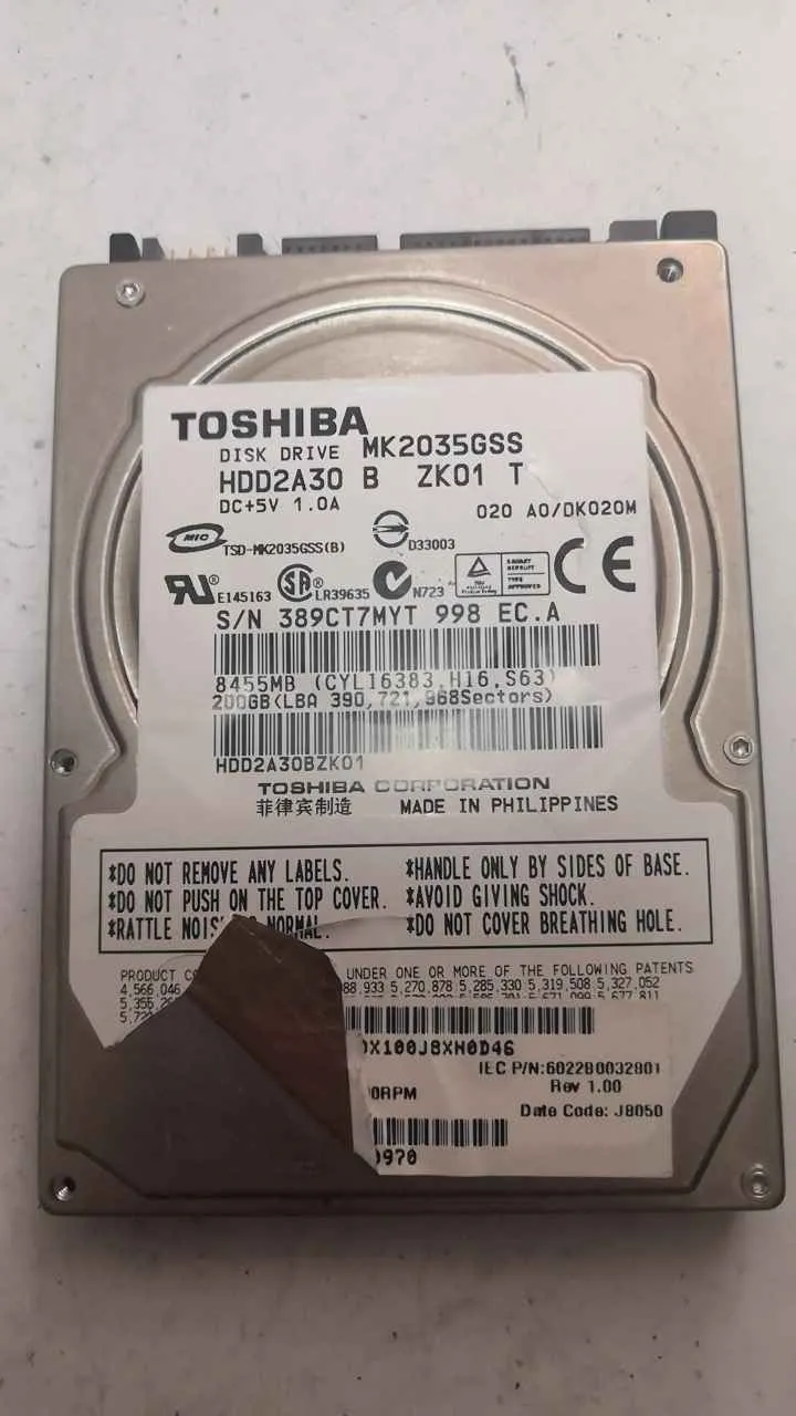 Toshiba MK2035GSS S/N 389CT7MYT998