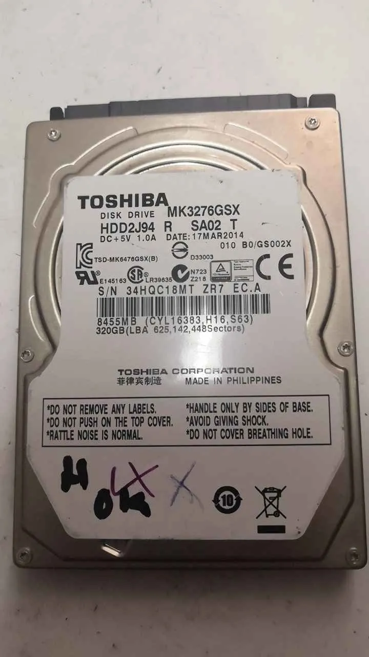 Toshiba MK3276GSX S/N 34HQC18MTZR7