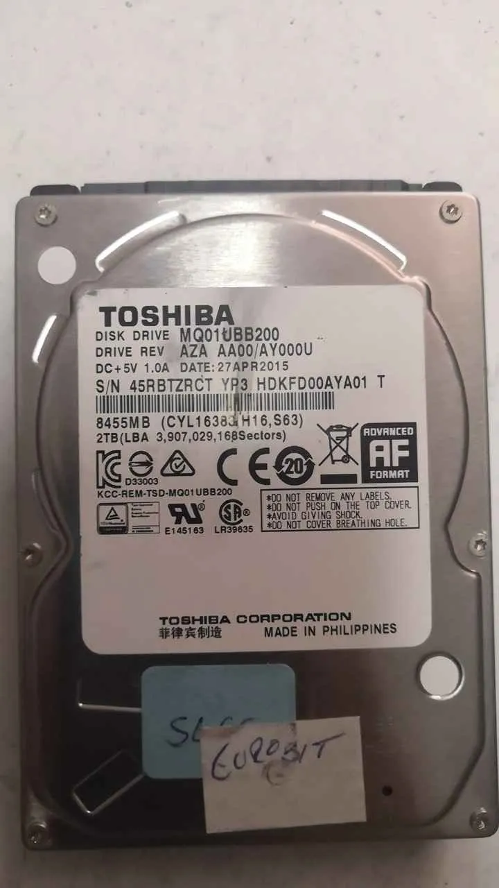 Toshiba MQ01UBB200 S/N 45RBTZRCTYP3