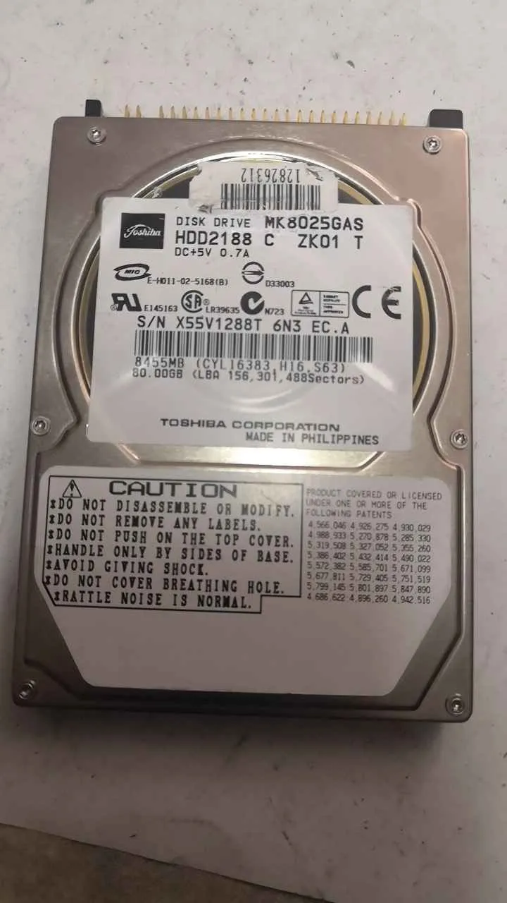 Toshiba MK8025GAS S/N X55V1288T6N3