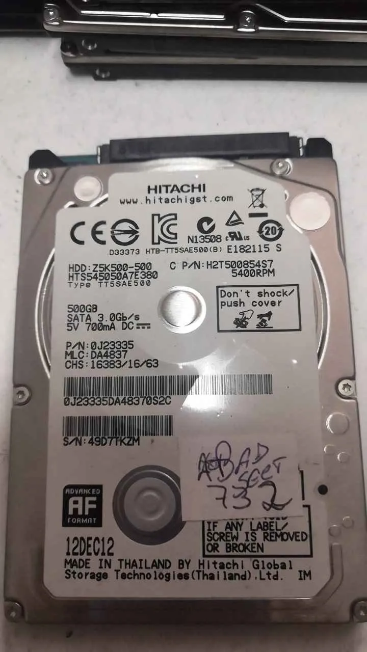 Hitachi HTS545050A7E380 S/N 49D7TKZM