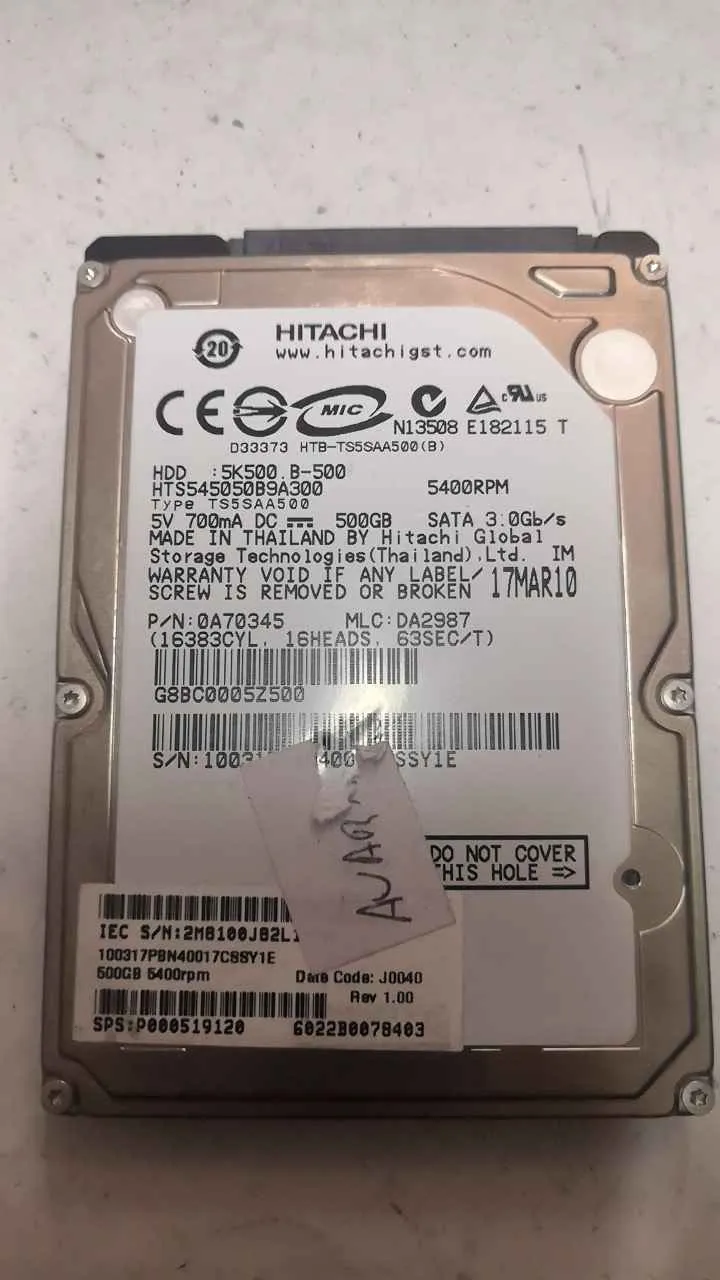 Hitachi HTA545050B9A300 S/N 100317PBN40017CSSY1E