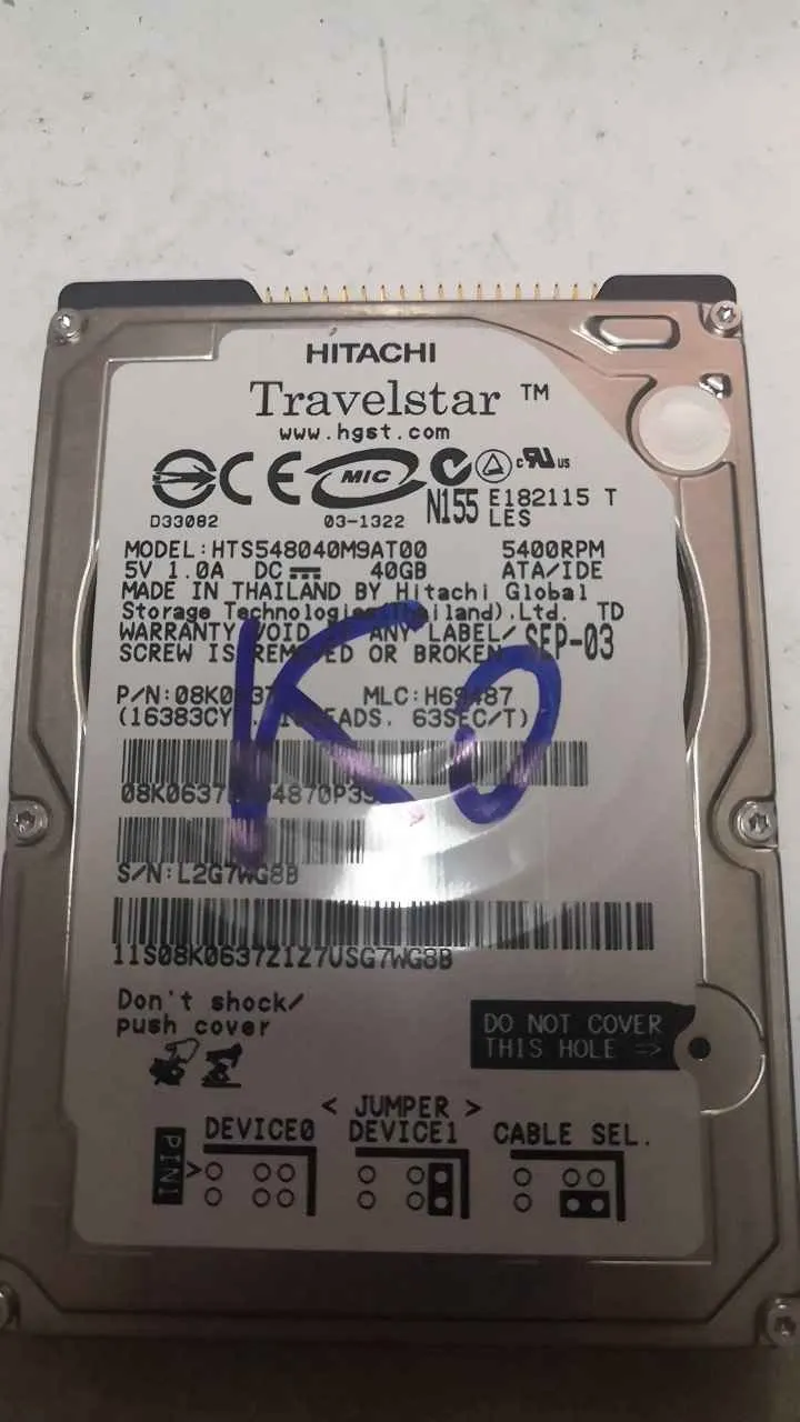 Hitachi HTA548040M9AT00 S/N L2G7G8B