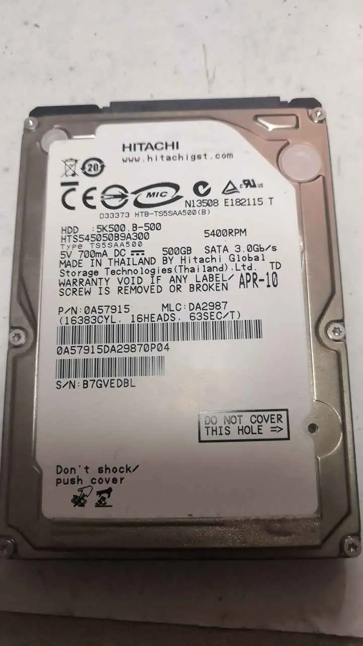 Hitachi HTA545050B9A300 S/N B7GVEDBL