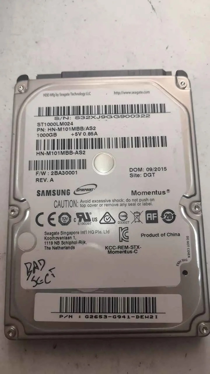 Seagate ST1000LM024 S/N S32XJ9GG900322