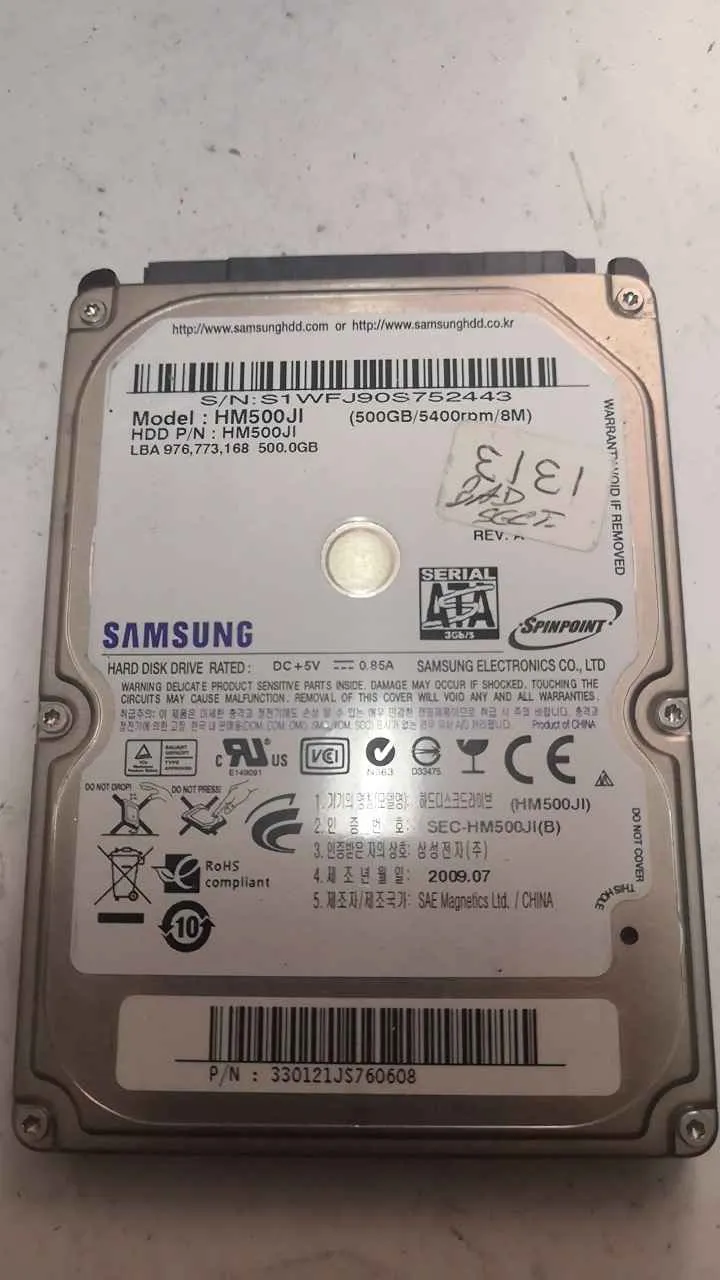 Samsung HM500JI S/N S1WFJ90S752443