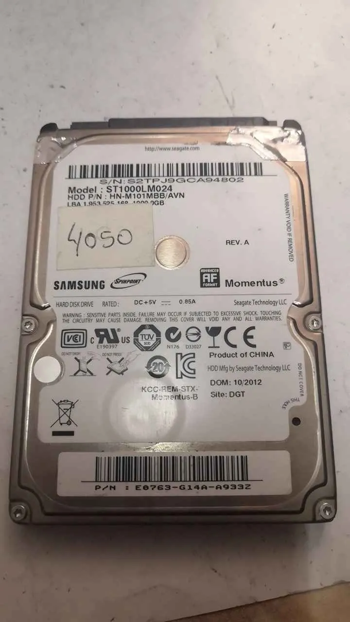 Seagate ST1000LM024 S/N S2TPJ9GCA94802