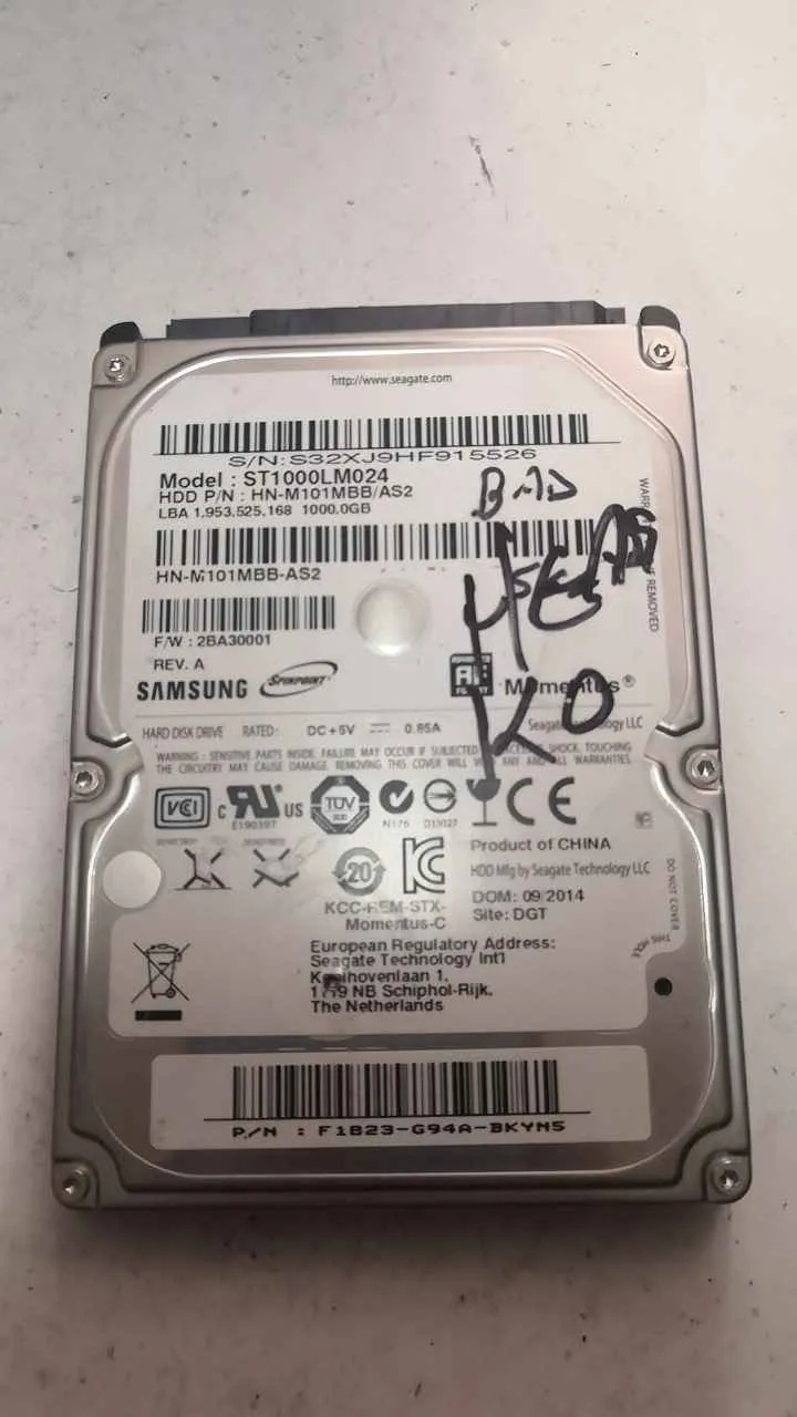 Seagate ST1000LM024 S/N S32XJ9HF915526