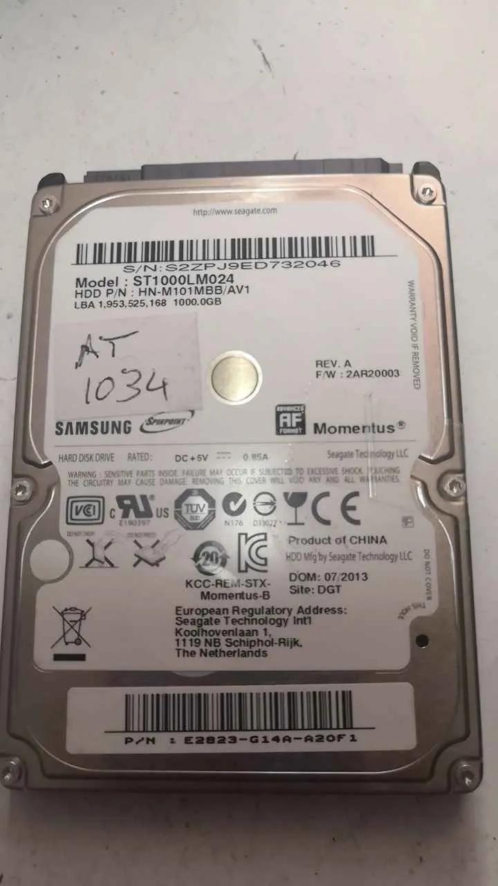 Seagate ST1000LM024 S/N S2ZPJ9ED732046