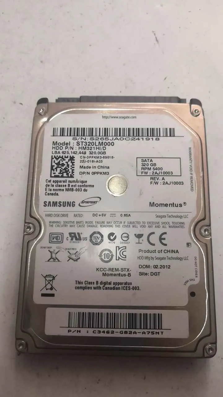 Seagate ST320LM00 S/N S265JA0C241918