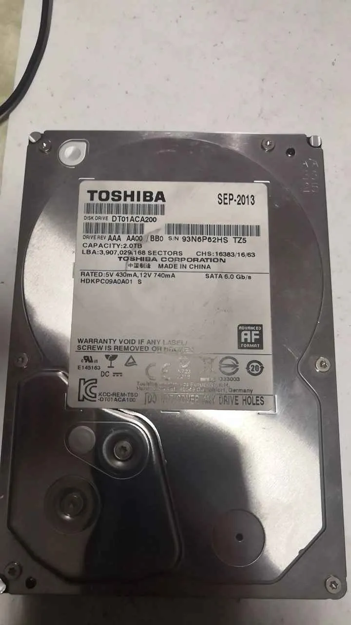 Toshiba DT01ACA200 S/N 93N6P62HS TZ5