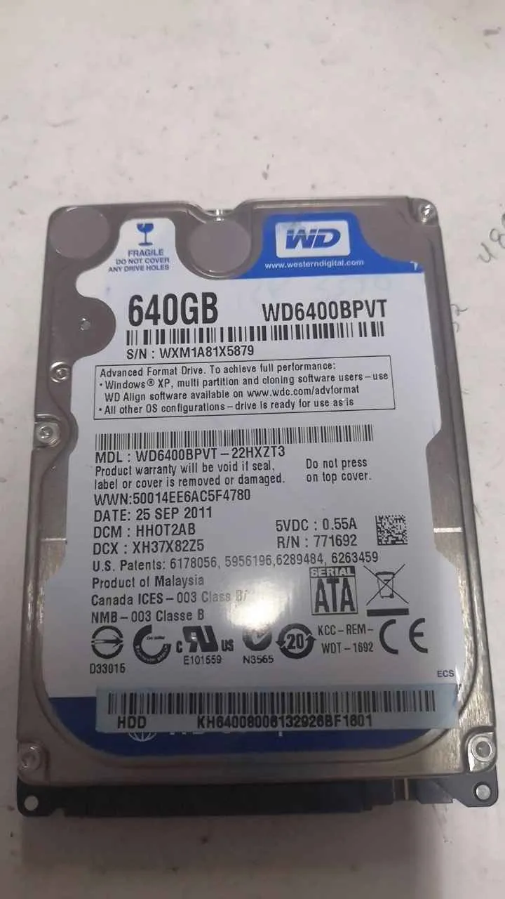 WD6400BPVT-22HXZT3