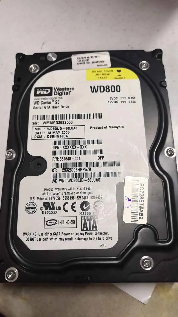 Western Digital WD800JD-60LUA0 S/N WMAMD2682556