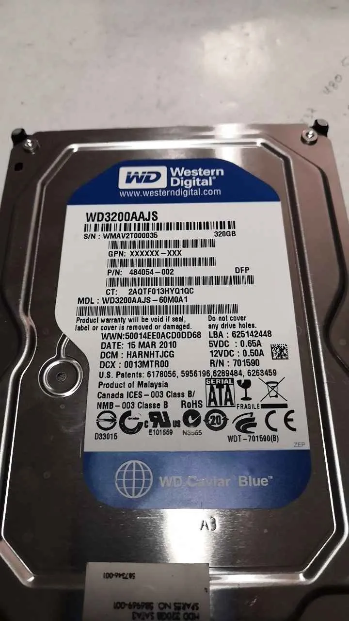 Western Digital WD3200AAJS S/N WMAV2T000035