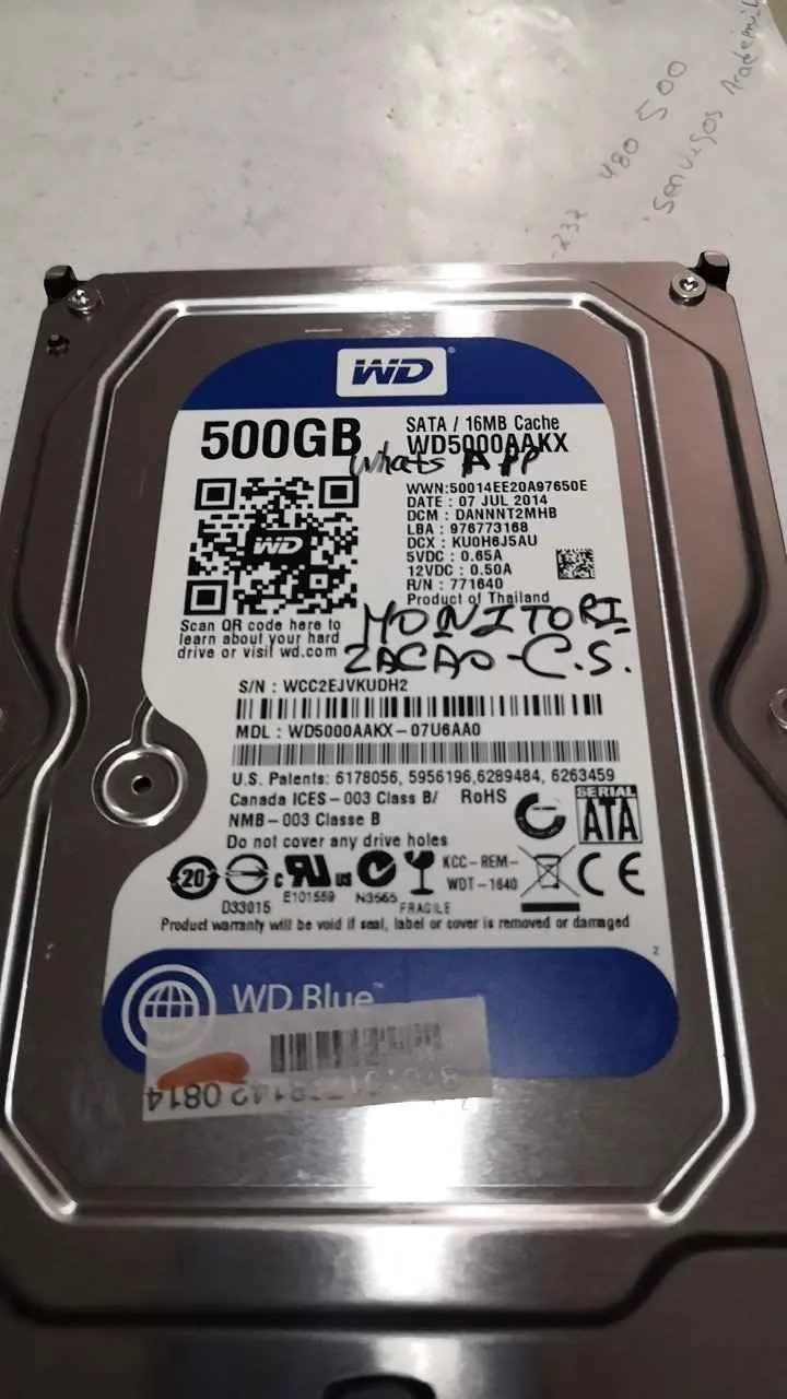 Western Digital WD5000AAKX S/N WCC2EJVKUDH2
