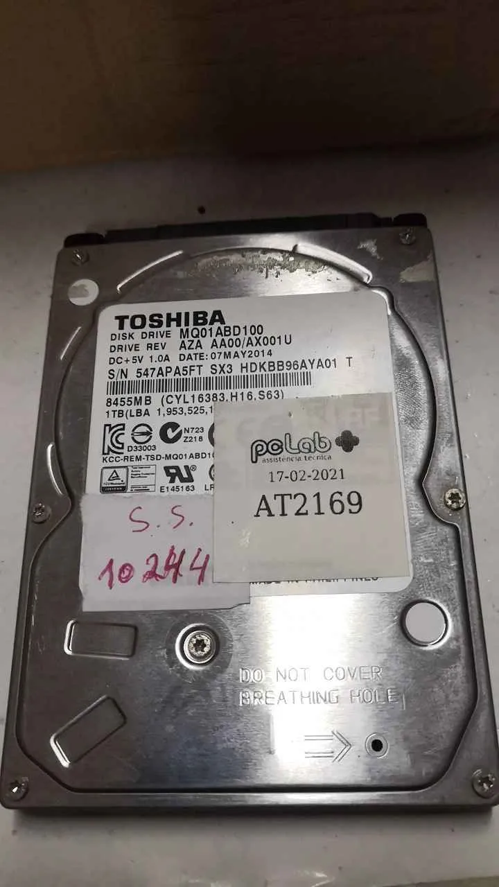Toshiba MQ01ABD100 S/N 547APA5FTSX3