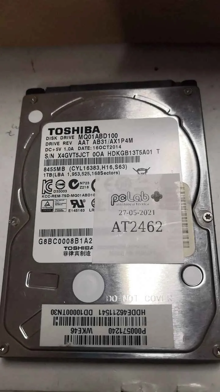 Toshiba MQ01ABD100 S/N X4GVT5JCT0OA