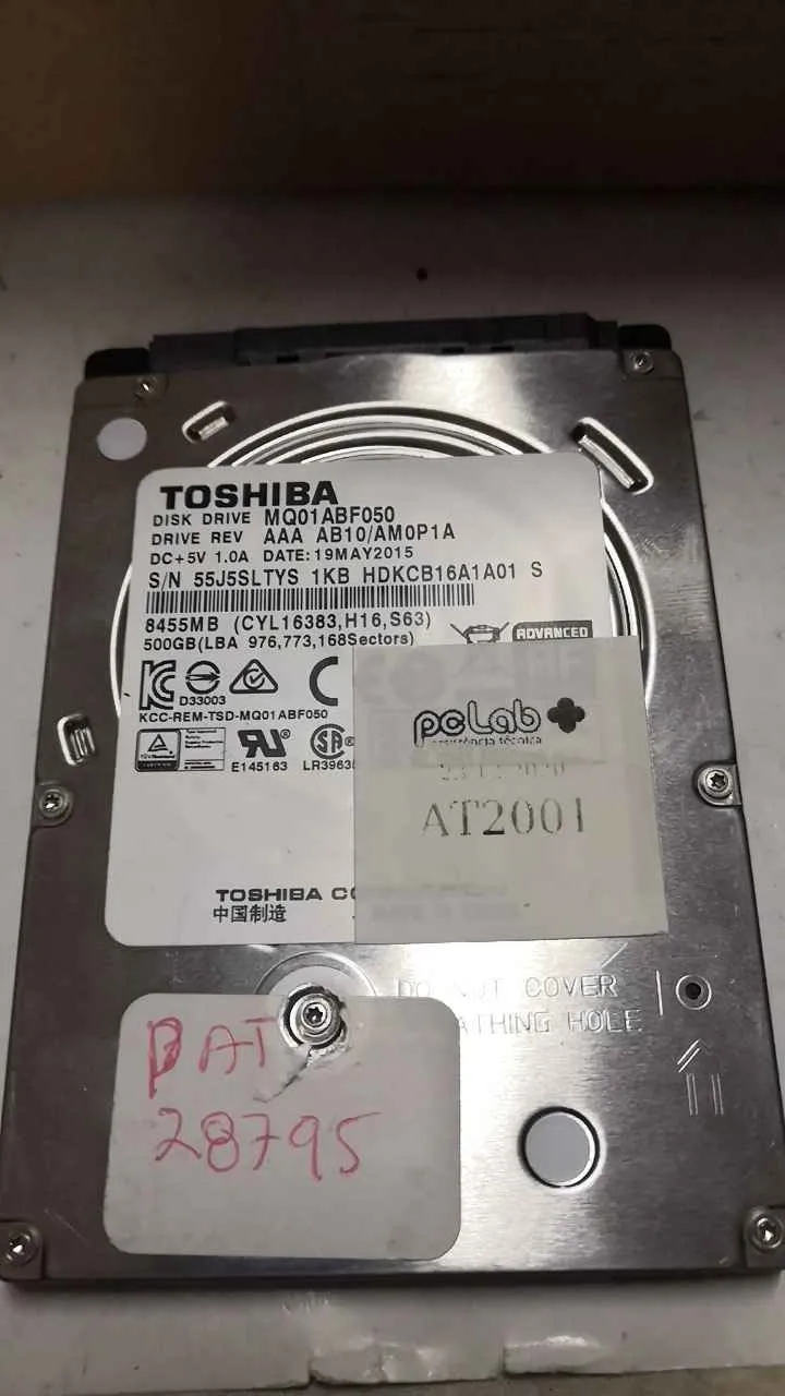 Toshiba MQ01ABF050 S/N 55J5SLTYS1KB