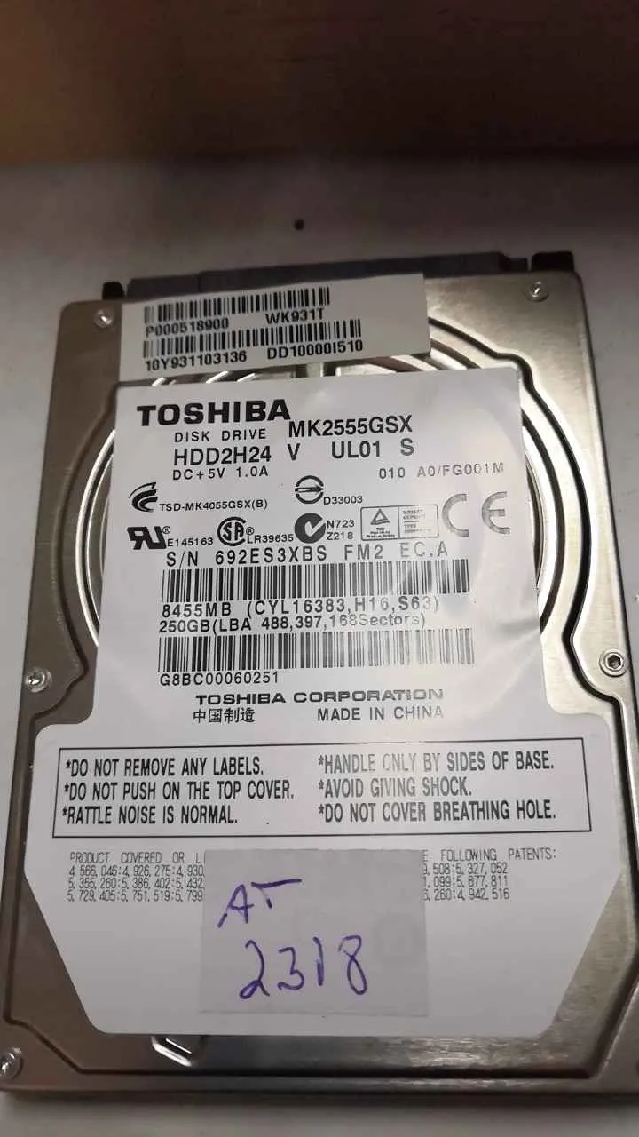 Toshiba MK2555GSX S/N 692ES3XBSFM2