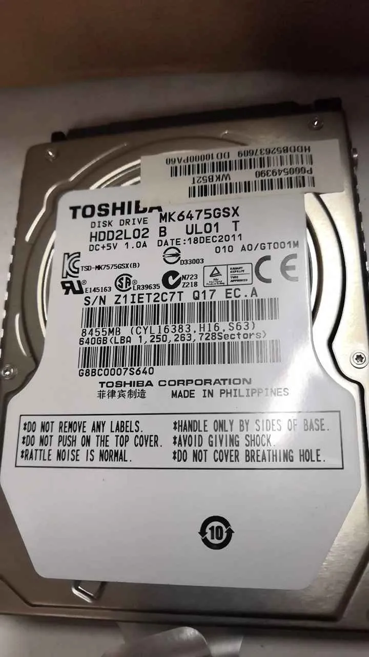 Toshiba MK6475GSX S/N Z1IET2C7TQ17