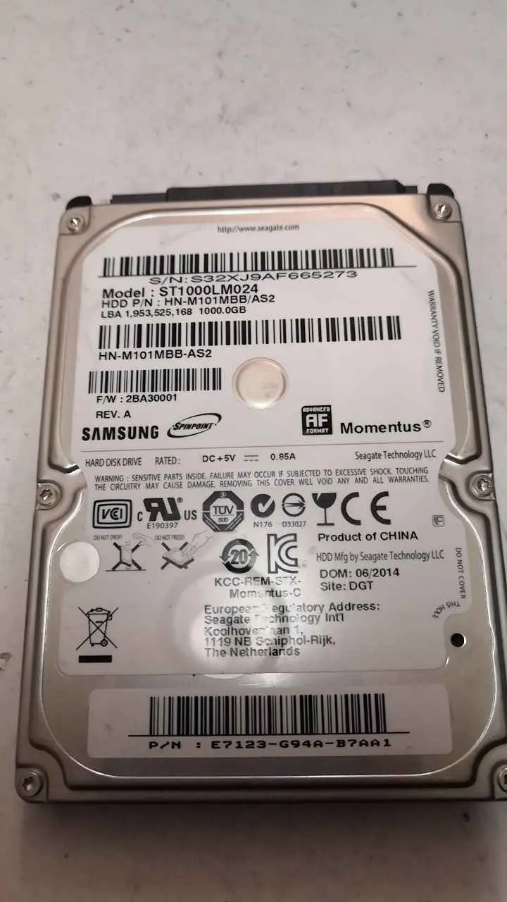 Seagate ST1000LM024 S/N S32XJ9AF665273
