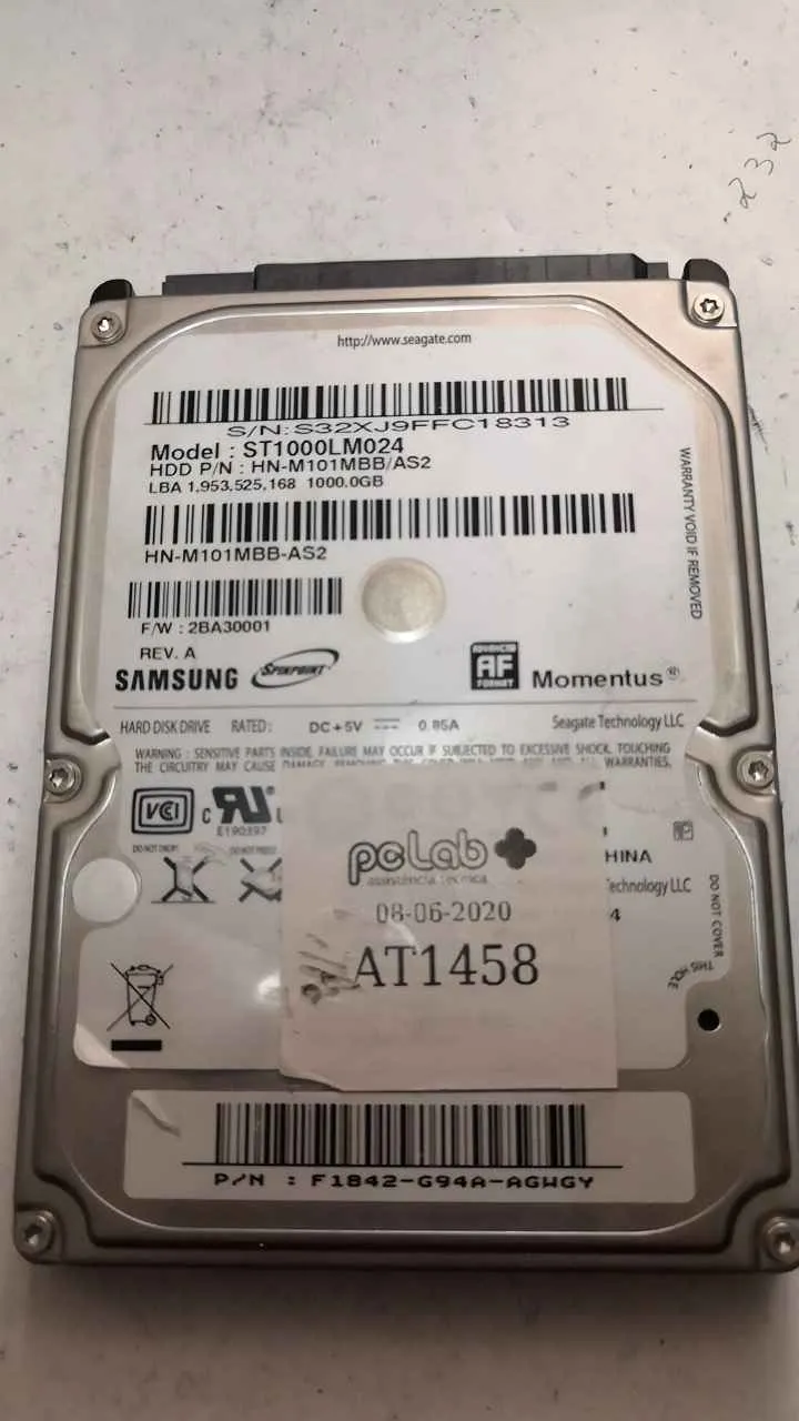 Seagate ST1000LM024 S/N S32XJ9FFC18313
