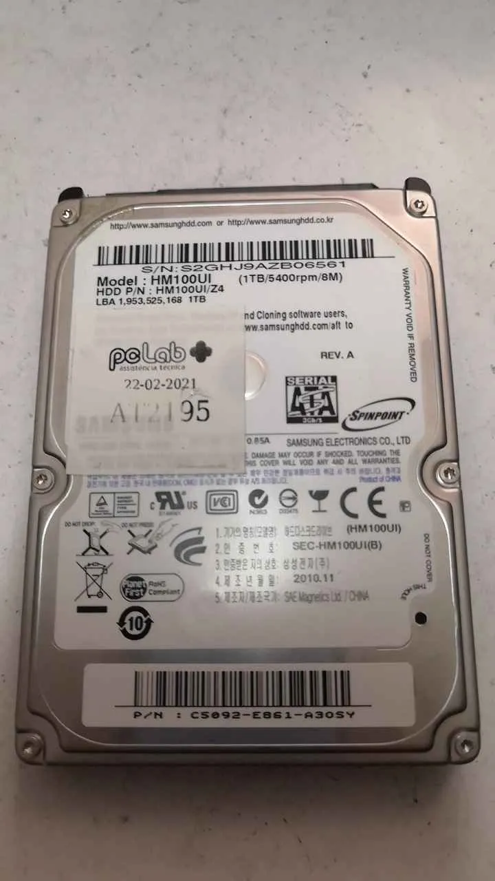 Samsung HM100UI S/N S2GHJ9AZB06561