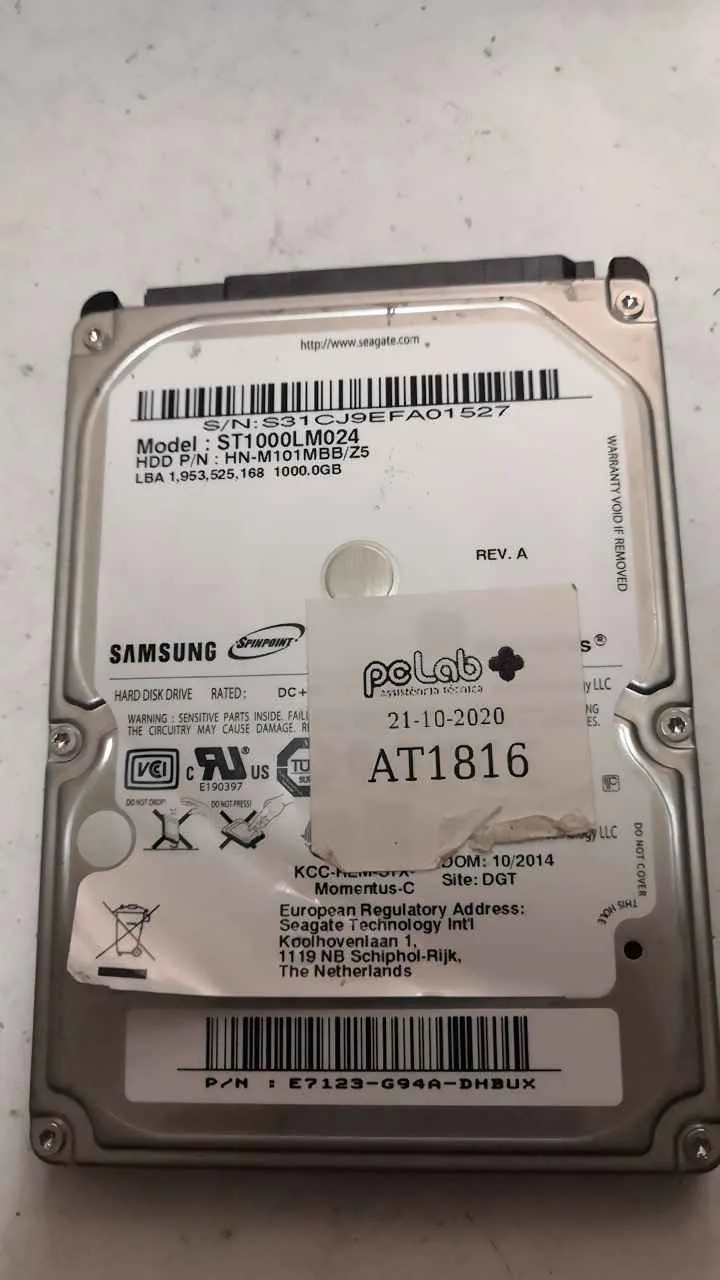 Seagate ST1000LM024 S/N S31CJ9EFA01527