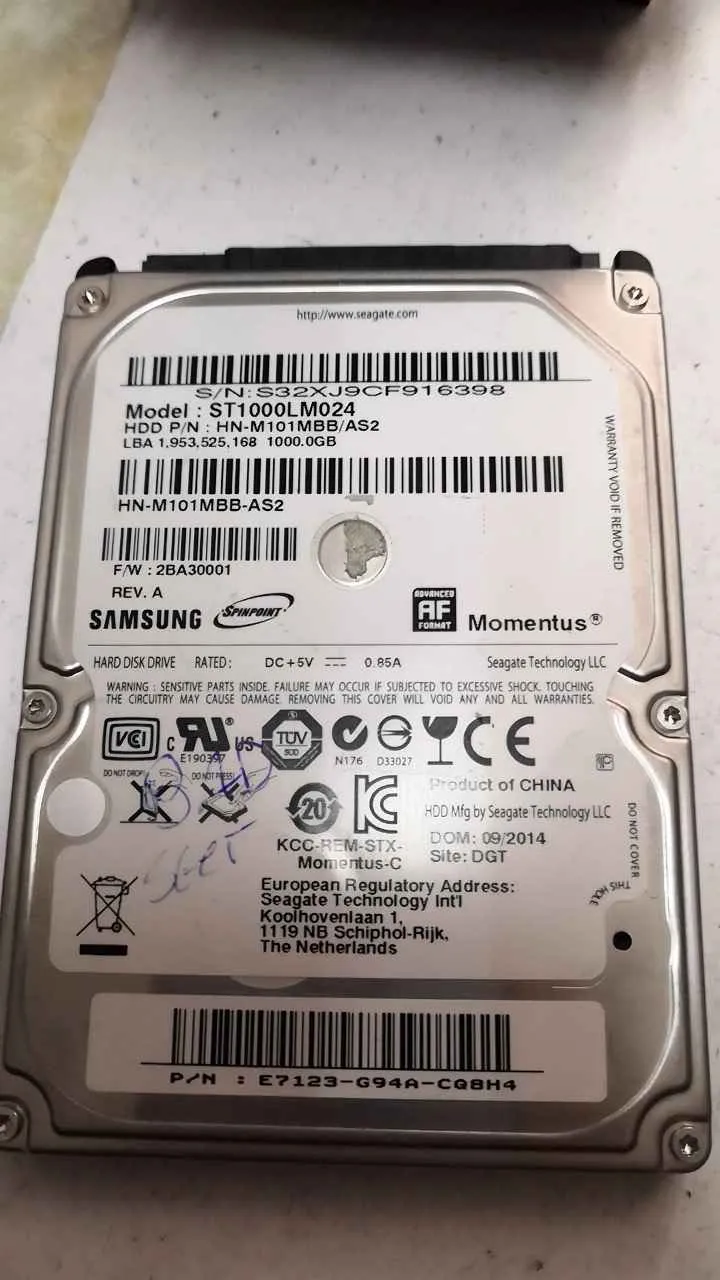 Seagate ST1000LM024 S/N S32XJ9CF916398