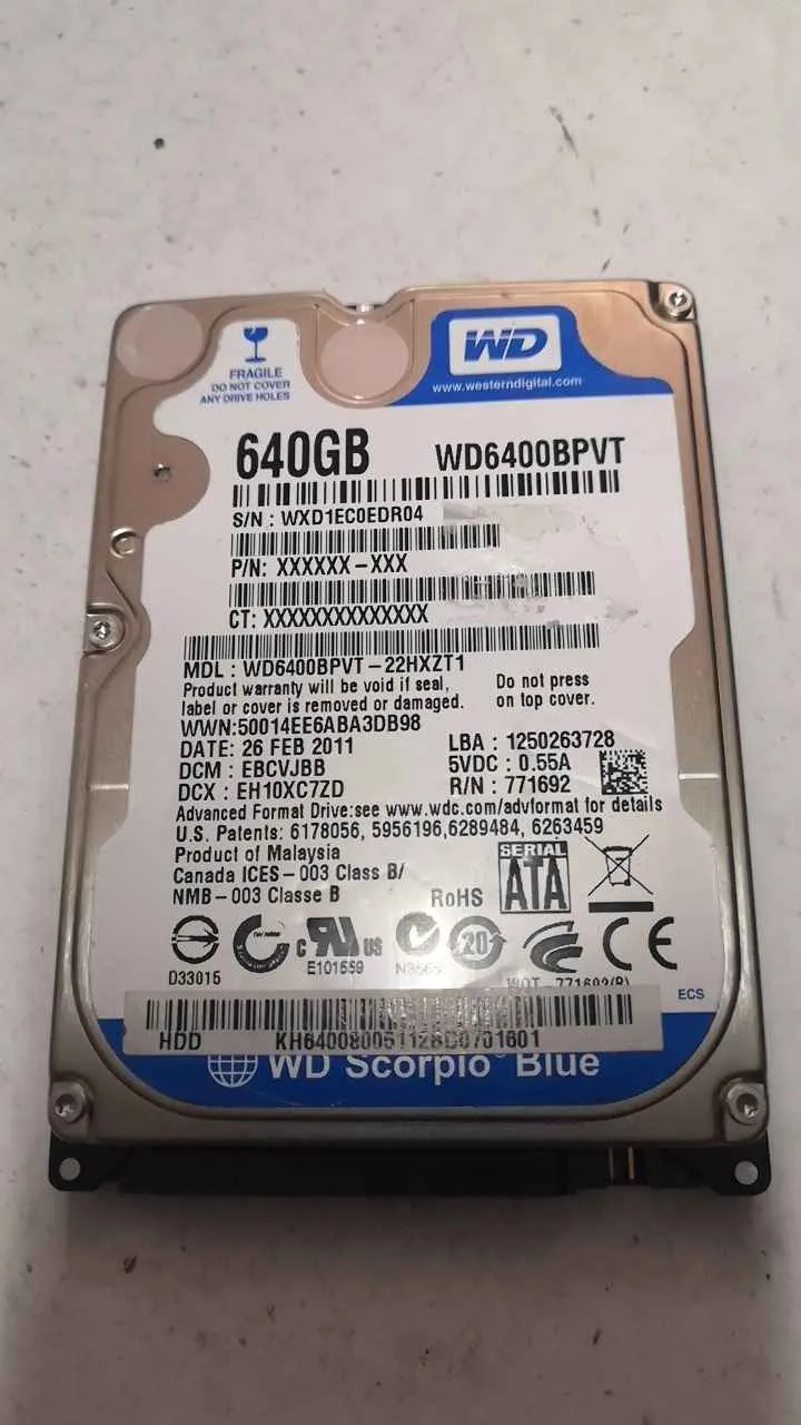 WD6400BPVT-22HXZT1