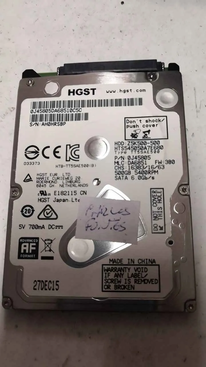 Hitachi HTS545050A7E680 S/N AH0HRSBP