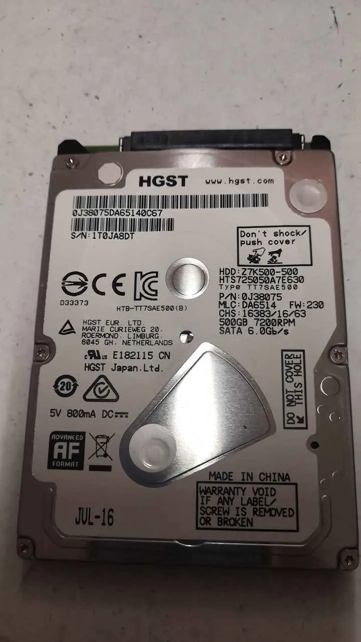 Hitachi HTS725050A7E360 S/N 1T0JA8DT