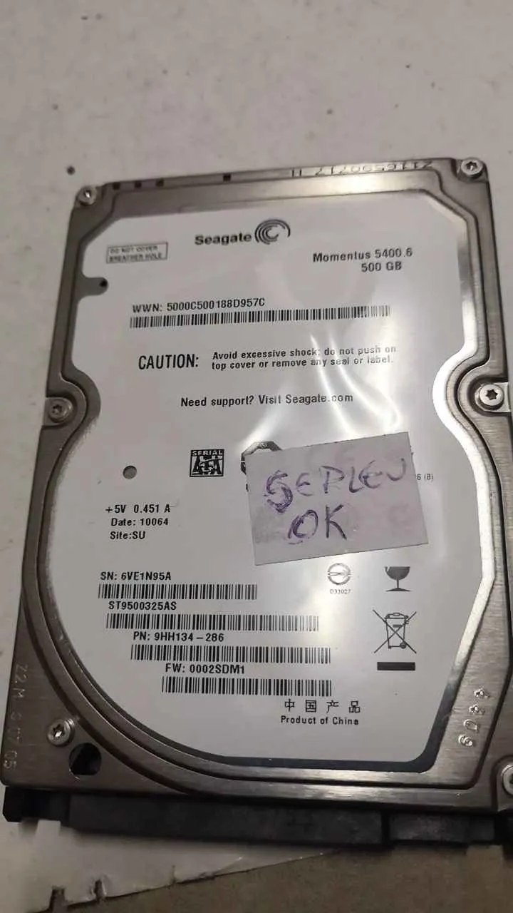 Seagate ST9500325AS S/N 6VE1N95A
