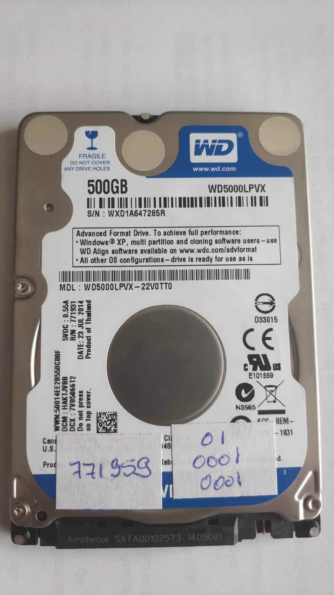 WD5000LPVX-22V0TT0