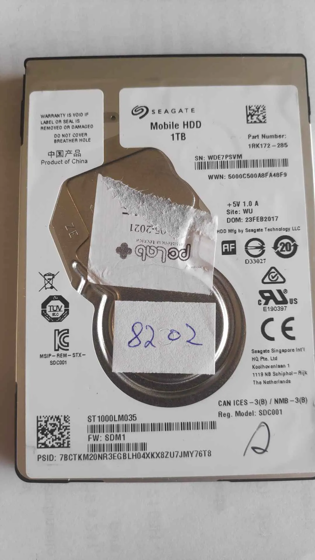 Seagate ST1000LM035 S/N WDE7PSVM