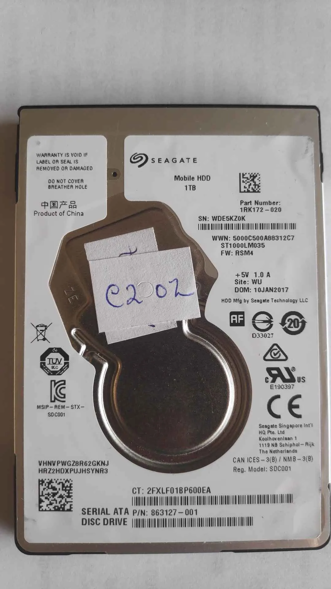 Seagate ST1000LM035 S/N WDE5KZ0K